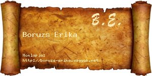 Boruzs Erika névjegykártya